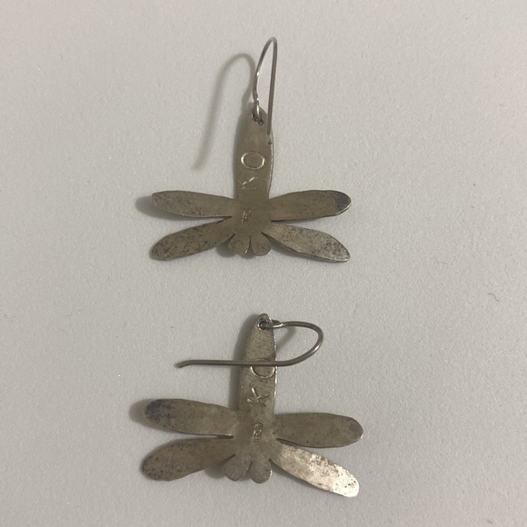 925 Sterling Silver Dragonfly Earrings - Picture 3 of 6